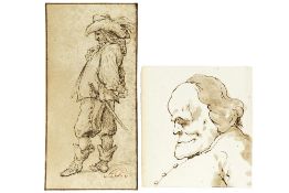 two small antique drawings
