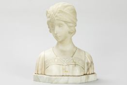 MORIN GEORGES (1874 - 1950) early 20th Cent. French sculpture in alabaster - signed Georges Morin