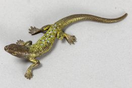 Franz Xaver Bergmann monogrammed Viennese "Gekko" sculpture in coldpainted bronze