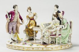 presumably German porcelain group of five musicians