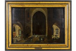 NEEFS PIETER II (1620 - 1675) 17th Cent. oil on panel with a typical "church interior" theme - signe