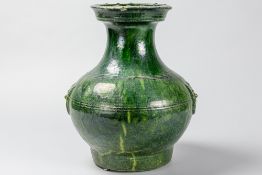 Chinese Han Dynasty tomb find in earthenware with well preserved green glaze with certificate