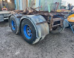 2 X ROR AXLES WITH DRUM BRAKES & 11R 22.5 TWIN WHEELS – TRACTOR LOW LOADER TRAILER