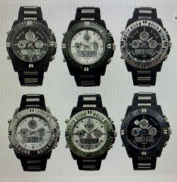 MASSIVE LOT OF 155X OSKAR EMIL 'HORNET' MENS LARGE SPORTS ANALOG/DIGITAL WATCHES - NEW OLD STOCK
