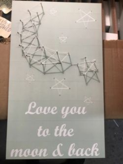 PALLET OF 552 HOME SIGNS(LOVE YOU TO THE MOON AND BACK)