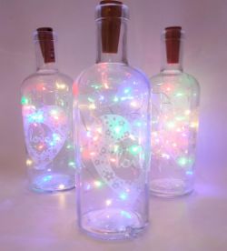 200 × NEW CLEAR GLASS 'LOVE' BOTTLE VASE BY TESCO