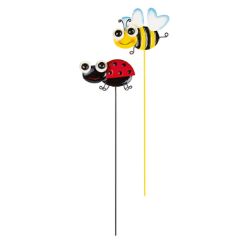 24 PCS GARDEN SUMMER BRANDED STOCK TO CLEAR- GARDEN METAL FLOWER,DECORATED STAKES -