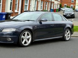 2008 AUDI A4 S LINE TDI 1968CC MANUAL SALOON IN BLUE - HEAVY OIL >>--NO VAT ON HAMMER--<<