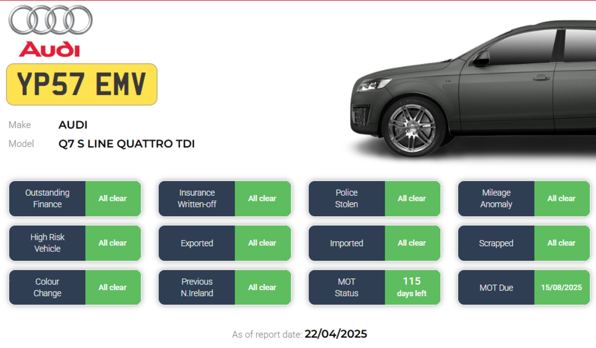 2007 AUDI Q7 S LINE QUATTRO TDI – 3.0 DIESEL – 7 SEATER SUV >>--NO VAT ON HAMMER--<< - Image 17 of 17