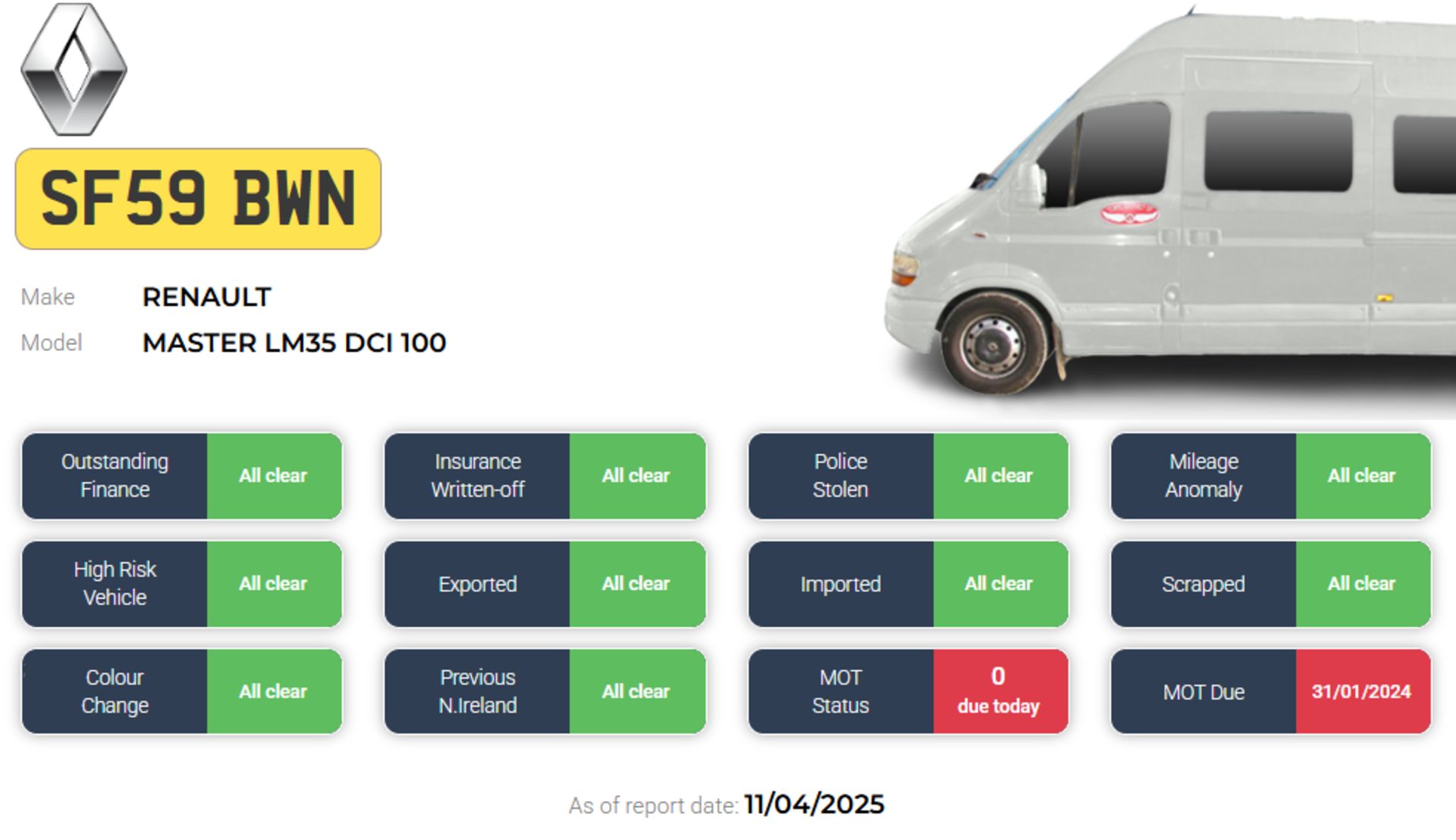 2009 RENAULT MASTER LM35 DCI 100 – PANEL VAN – 2464CC DIESEL >>--NO VAT ON HAMMER--<< - Image 10 of 10