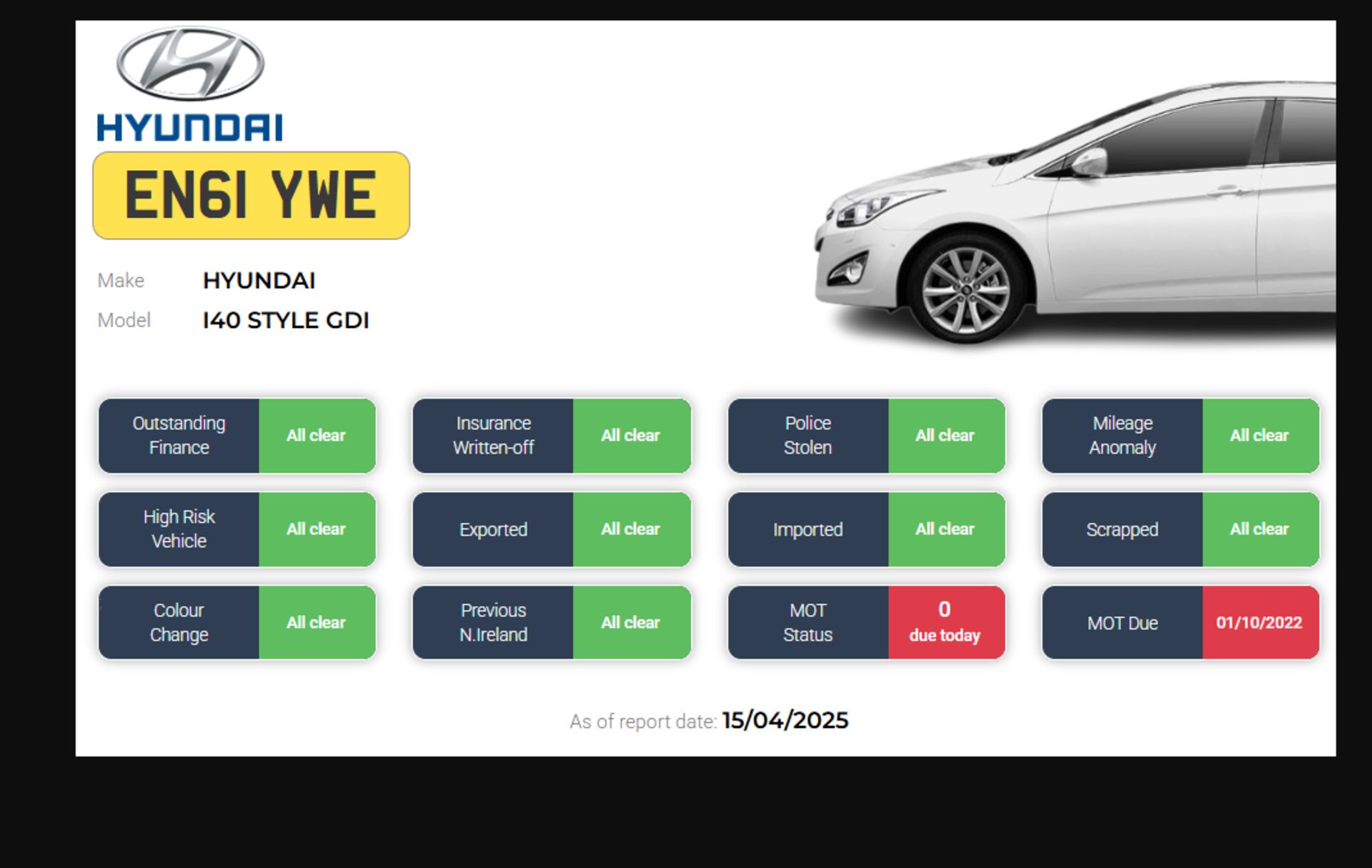 2012 HYUNDAI I40 STYLE GDI – 1.6 PETROL – MANUAL – SILVER – ESTATE >>--NO VAT ON HAMMER--<< - Image 13 of 13
