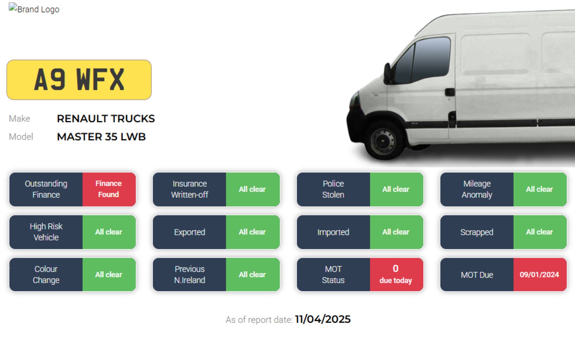2019 RENAULT TRUCKS MASTER 35 LWB – CURTAINSIDER CAB – 2299CC DIESEL >>--NO VAT ON HAMMER--<< - Image 9 of 9