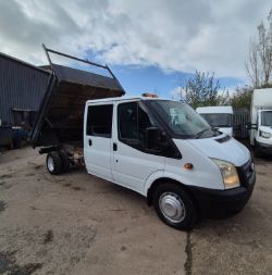 2011 FORD TRANSIT 100 T350L D/C RWD 2.4 DIESEL MANUAL CHASSIS CAB >>--NO VAT ON HAMMER--<<