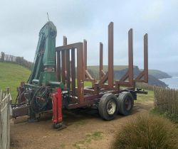 TIMBER LOG TRAILER WITH HIAB – DOUBLE AXEL