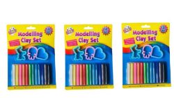 3 PACK OF 15 PCS 15 COLOURS MODELLING CLAY STRIPS SET FOR ART CRAFT PLASTICINE