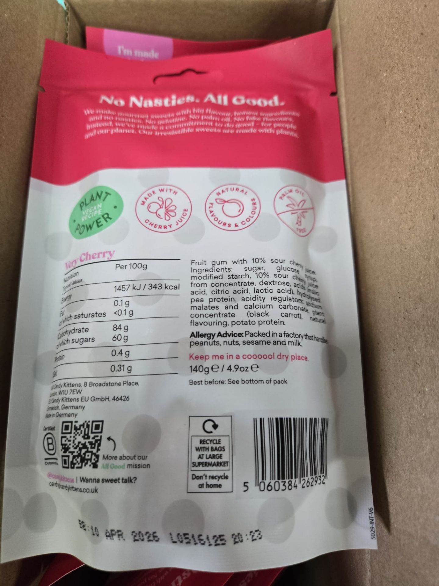 CANDY KITTENS SWEETS - VERY CHERRY FLAVOUR - 1600 PACKS - Image 6 of 6