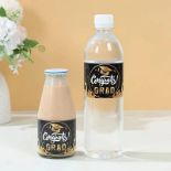 10PCS GRADUATION WATER BOTTLE STICKERS – BLACK & GOLD CONGRATS GRAD LABELS