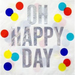 100 PACKS OH HAPPY DAY NAPKINS, (16 PER PACK), RRP £500