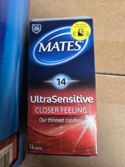 JOBLOT OF MATES - ULTRA SENSITIVE CONDOMS - 618 PACKS TOTAL - 8,652 CONDOMS
