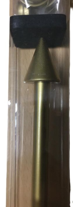 52X METAL CURTAIN POLES GOLD FINISH - CONE FINIAL DESIGN - DIA 12MM - LENGTH 200CM
