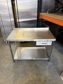 STAINLESS STEEL WORK TABLE C/W DRAWER