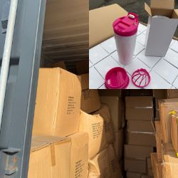 FULL 20FT CONTAINER APPROX 5,500 WHITE 700ML TUMBLERS WITH COLOURED LIDS