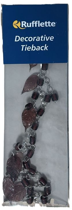 24X RUFFLETTE ELENA GLASS BEAD BURGANDY TIE BACK