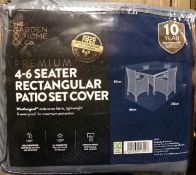 JOB LOT OF 8 PREMIUM 4-6 SEATER RECTANGULAR PATIO SET COVER GREY MASSIVE RE SALE POTENTIAL