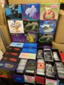 HUGE BUNDLE POKEMON OPENED ETBS SLEEVES DICE COINS PLAYERS GUIDES