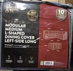 JOB LOT OF 4 PREMIUM L SHAPED DINING PATIO SET LEFT SIDE LONG COVER BLACK MASSIVE RE SALE POTENTIAL