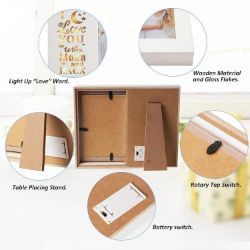 WHITE WOODEN COUPLES PHOTO FRAME 4X6 – ANNIVERSARY BIRTHDAY VALENTINE GIFT