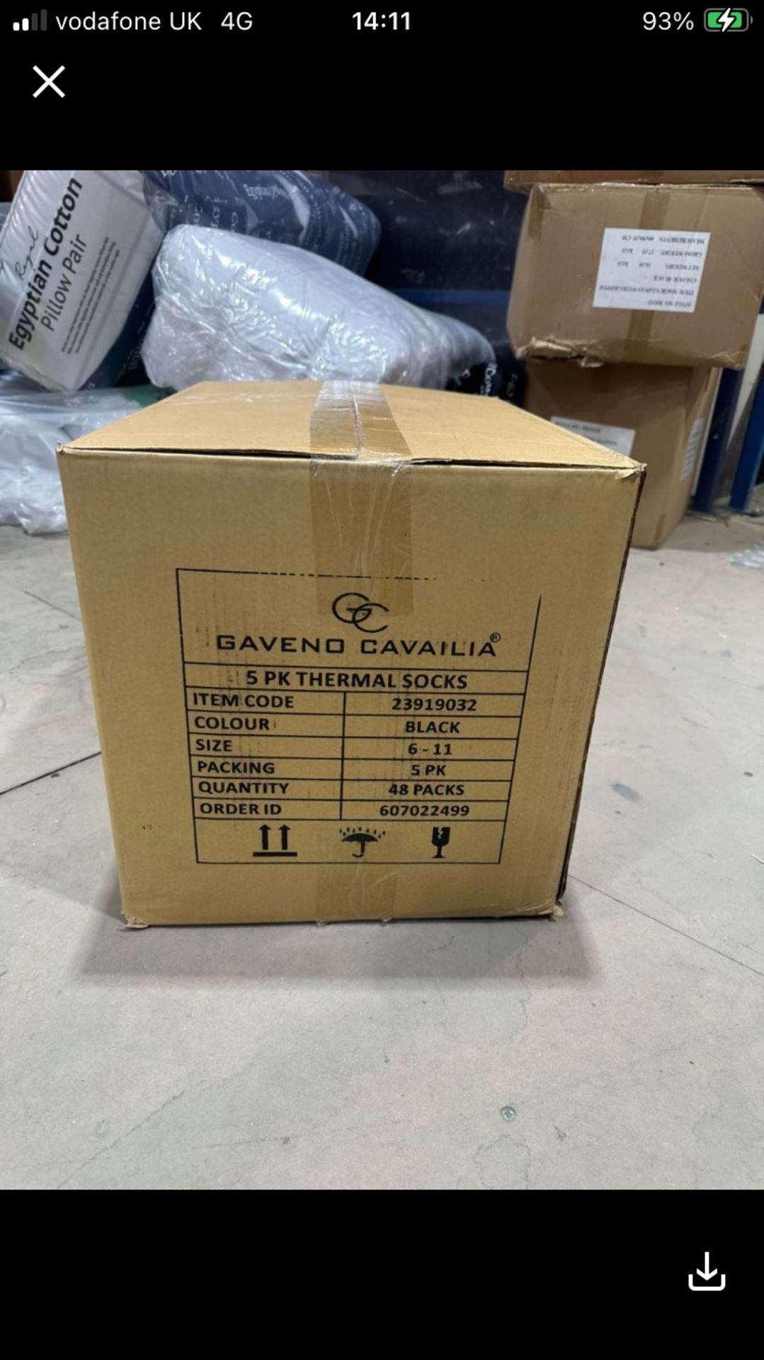 1 PALLET CONTAINING 1200 X THERMAL SOCKS PACKS OF 5 PAIRS IN BLACK. - Image 2 of 2
