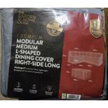 JOB LOT OF 4 PREMIUM L SHAPED DINING PATIO SET RIGHT SIDE LONG COVER BLACK MASSIVE RE SALE POTENTIAL