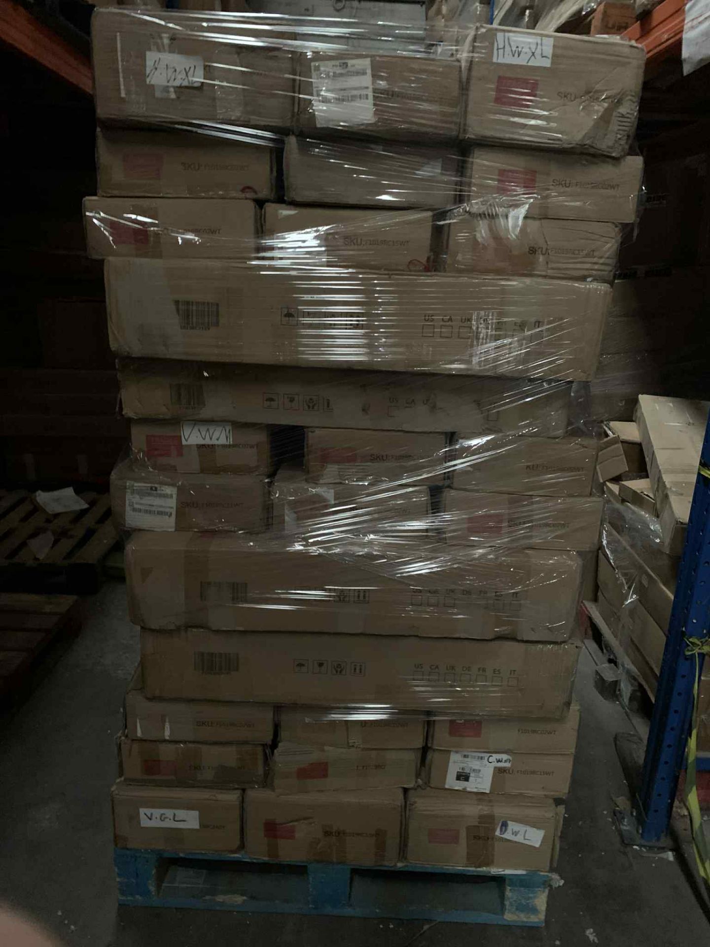 PALLET OF RADIATOR COVERS MIXED DESIGN COLOURS AND SIZES