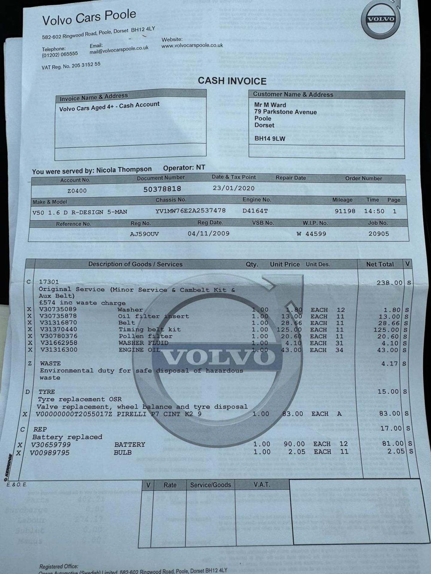 2009 VOLVO V50 R-DESIGN D DRIVE >>--NO VAT ON HAMMER--<< - Image 23 of 23