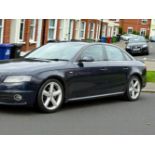 2008 AUDI A4 S LINE TDI 1968CC MANUAL SALOON IN BLUE - HEAVY OIL >>--NO VAT ON HAMMER--<<