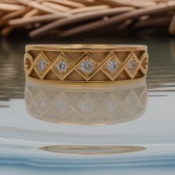 CLOGAU WELSH 18CT GOLD 0.15CT DIAMOND WEDDING BAND+ GIFT BOX + VALUATION CERTIFICATE OF £2295