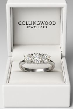 1.89CT 3 STONE DIAMOND RING/SIZE J/18CT WHITE GOLD INSURANCE VALUE CERTIFICATED £7500