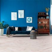 12 X PACKS (14.88M2) KRONOTEX 8MM HERRINGBONE LAMINATE – BORDEAUX OAK WHITE - RRP £1,100
