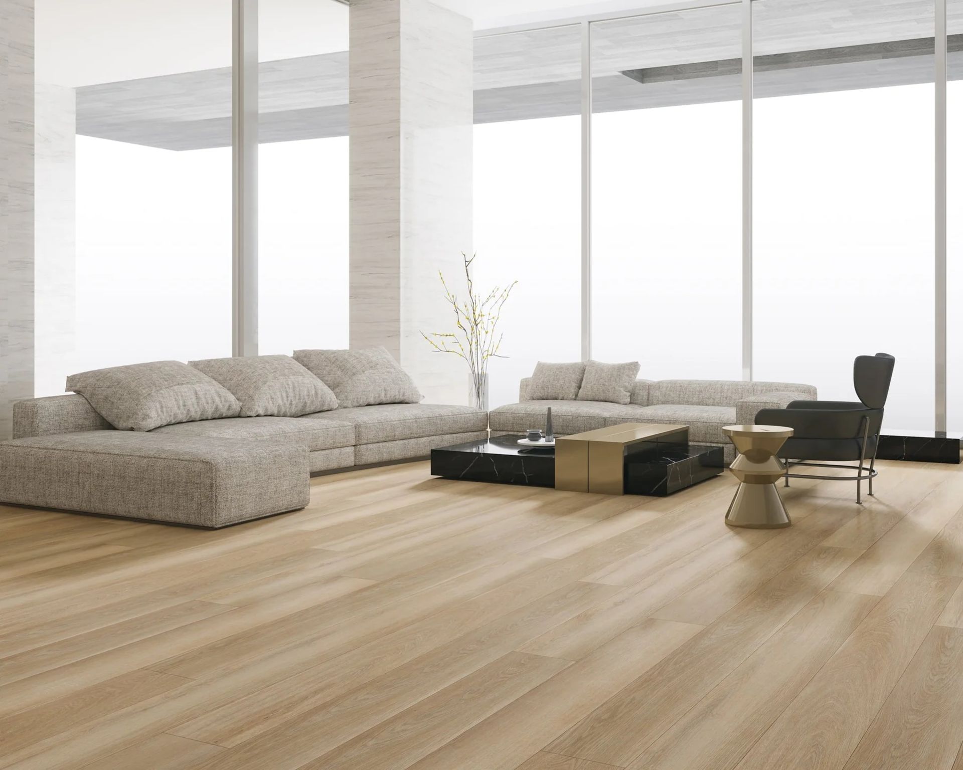 70 X PACKS (119.7M2) BRAMPTON CHASE LUXURY LVT RIGID CORE CLICK BLONDE OAK LARGE PLANK RRP £5,600 - Image 3 of 5