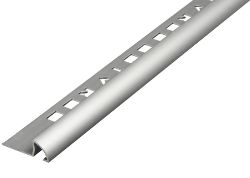 400 X 8MM MATT SILVER ROUND TILE TRIM LENGTH 2.44M