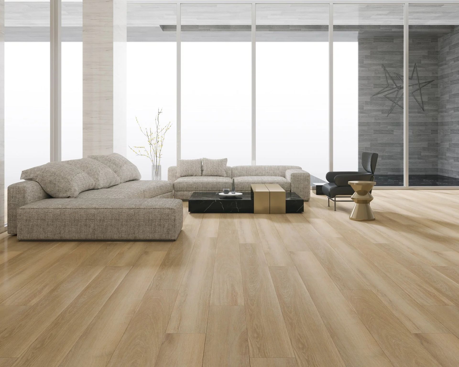 70 X PACKS (119.7M2) BRAMPTON CHASE LUXURY LVT RIGID CORE CLICK BLONDE OAK LARGE PLANK RRP £5,600 - Image 2 of 5