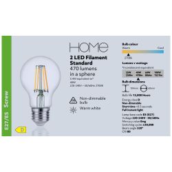500 PACKS OF SAINSBURY'S HOME LED FILAMENT STANDARD 40W ES LIGHT BULB 2PK