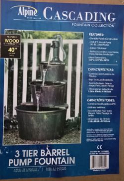 3 TIER BARREL PUMP FOUNTAIN WATER FEATURE 102CM TALL