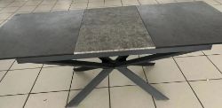 FURNITURE VILLAGE EXTENDING GREY CERAMIC DINING TABLE 160 - 200 CM -8 SEATER