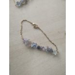 FLUORITE CRYSTAL CHIP SS GOLD BRACELET JOB LOT OF 15 - BRAND NEW