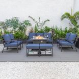 9 SEATER OUTDOOR SOFA SET AND FIRE TABLE - "" NOT VAT ON HAMMER""
