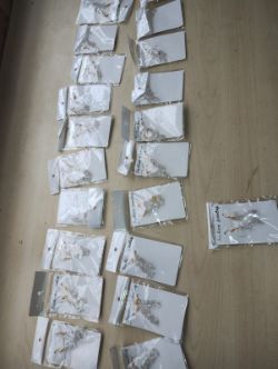 CLEAR QUARTZ CRYSTAL CHIP SS GOLD TONE HANGING EARRING SETS - JOBLOT OF 21- BRAND NEW