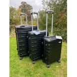 BULK LOT X5 BLACK 3 PIECE LUGGAGE SETS – LIGHTWEIGHT 360° SPINNER SUITCASES – BRAND NEW