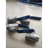 3/4" BRASS BSPT BALL VALVE - BLUE LEVER- LOCKABLE - PN32 DN20 - JOBLOT OF 4